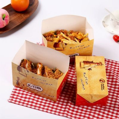 A caixa do frango assado do empacotamento de fast food 300gsm de 7CM remove as caixas de papel
