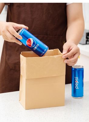 Saco de papel descartável biodegradável dos doces dos utensílios de mesa de Kraft sem punho BSCI