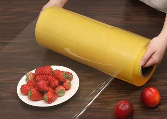 o PVC dos alimentos frescos de 45cm 50cm adere-se filme biodegradável plástico do envoltório para o empacotamento de alimento