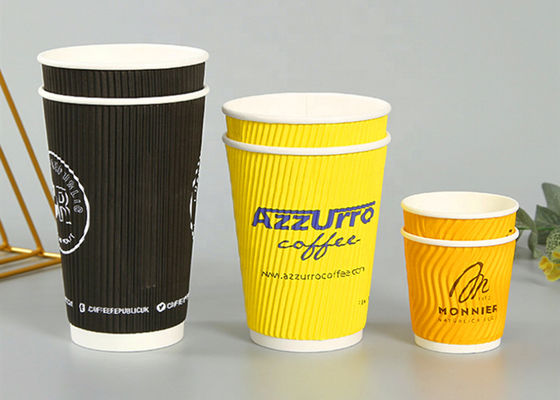 da parede biodegradável da ondinha de 20oz 24oz de papel descartável coloca os copos quentes de papel da bebida de 8 onças
