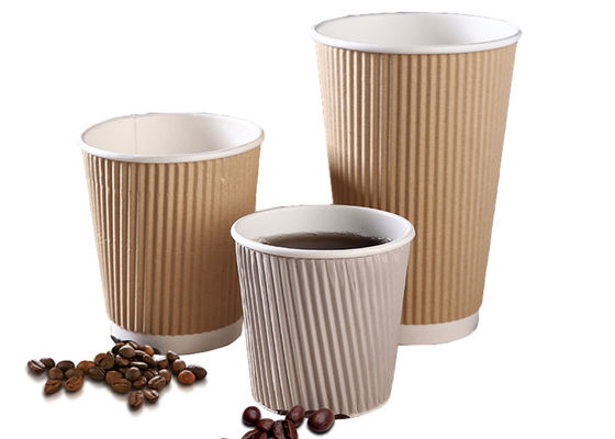 da parede biodegradável da ondinha de 20oz 24oz de papel descartável coloca os copos quentes de papel da bebida de 8 onças