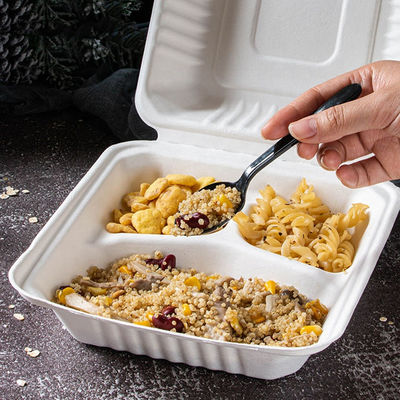da parte superior 9in biodegradável do bagaço da cana-de-açúcar de 8in utensílios de mesa congeláveis do recipiente de fast food