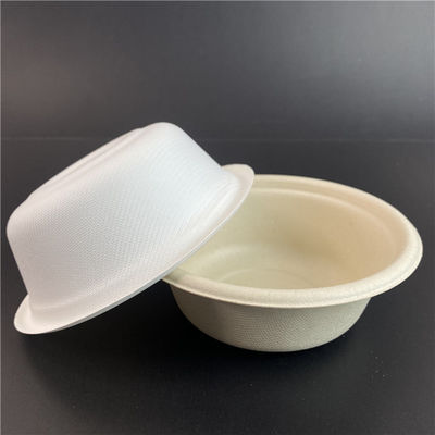 O bagaço biodegradável resistente da cana-de-açúcar do óleo de 120 graus chapeia a bacia afastada com a tampa