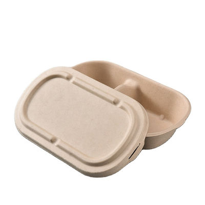 dos utensílios de mesa biodegradáveis do bagaço de 850ml 1000ml recipiente à prova de graxa da micro-ondas com tampa