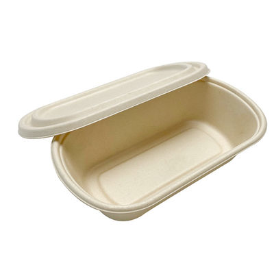 dos utensílios de mesa biodegradáveis do bagaço de 850ml 1000ml recipiente à prova de graxa da micro-ondas com tampa