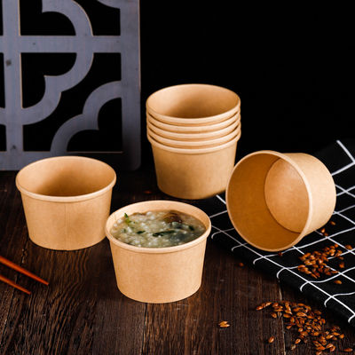 16OZ 26oz Kraft levam embora copos biodegradáveis descartáveis amigáveis da sopa dos recipientes de alimento de Eco