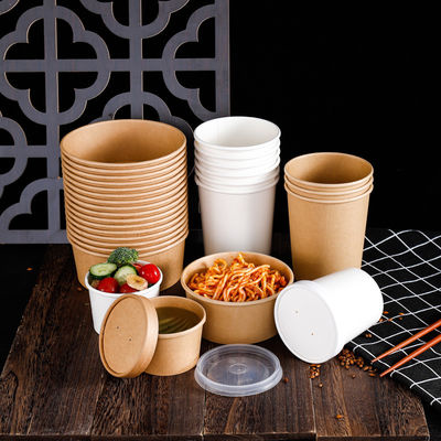 16OZ 26oz Kraft levam embora copos biodegradáveis descartáveis amigáveis da sopa dos recipientes de alimento de Eco