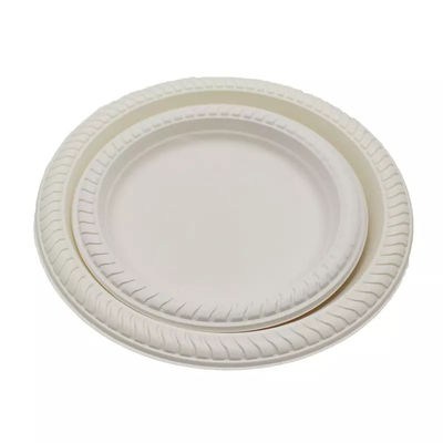placas descartáveis da fécula de milho 10in redonda de 9in biodegradáveis em volta dos utensílios de mesa da placa