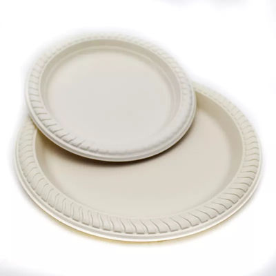 placas descartáveis da fécula de milho 10in redonda de 9in biodegradáveis em volta dos utensílios de mesa da placa