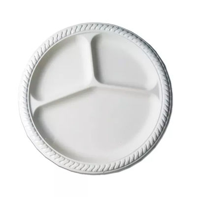 placas descartáveis da fécula de milho 10in redonda de 9in biodegradáveis em volta dos utensílios de mesa da placa