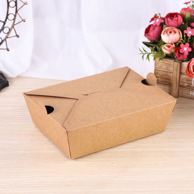 Caixas biodegradáveis Takeway Bento Lunch Box Kraft Paper do empacotamento de alimento
