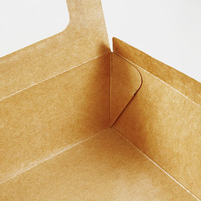 Caixa descartável biodegradável do empacotamento de alimento dos utensílios de mesa da salada 337gsm com janela