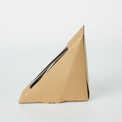 Caixa de empacotamento do sanduíche do almoço afastado do cartão do papel do alimento de Brown Kraft com janela