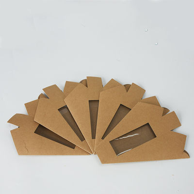 Caixa de empacotamento do sanduíche do almoço afastado do cartão do papel do alimento de Brown Kraft com janela