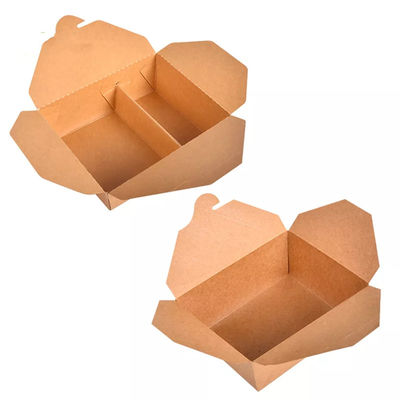 O compartimento descartável leva embora lancheiras para viagem do papel de embalagem de empacotamento de alimento da caixa