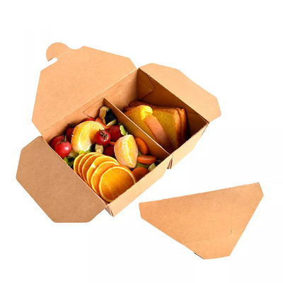 O compartimento descartável leva embora lancheiras para viagem do papel de embalagem de empacotamento de alimento da caixa