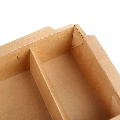 O compartimento descartável leva embora lancheiras para viagem do papel de embalagem de empacotamento de alimento da caixa