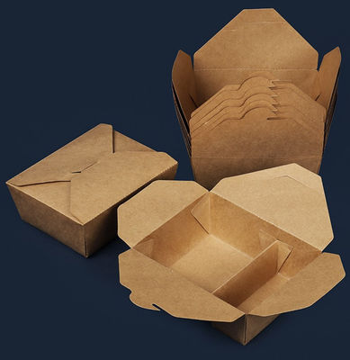 O compartimento descartável leva embora lancheiras para viagem do papel de embalagem de empacotamento de alimento da caixa