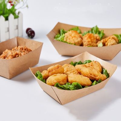 Bandejas descartáveis biodegradáveis do petisco de Frie do barco dos utensílios de mesa de 0.25LB 25#