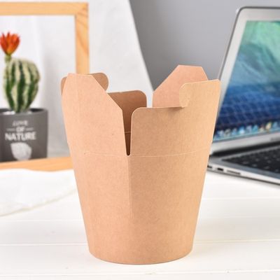 caixa de papel descartável biodegradável do macarronete dos utensílios de mesa 8oz 12oz do círculo 250ml dobrável