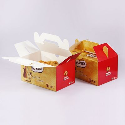 A caixa do frango assado do empacotamento de fast food 300gsm de 7CM remove as caixas de papel