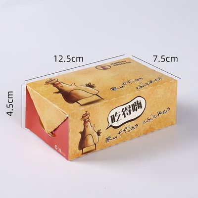 A caixa do frango assado do empacotamento de fast food 300gsm de 7CM remove as caixas de papel