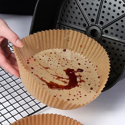 Cozimento descartável 20cm redondo de papel revestido do pergaminho da frigideira do ar do silicone da prova de óleo