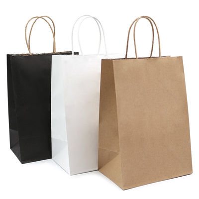 Saco branco descartável biodegradável do presente dos utensílios de mesa 130g 135g de Kraft com punhos