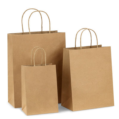 Saco branco descartável biodegradável do presente dos utensílios de mesa 130g 135g de Kraft com punhos