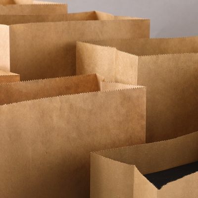 Saco de papel descartável biodegradável dos doces dos utensílios de mesa de Kraft sem punho BSCI