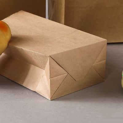 Saco de papel descartável biodegradável dos doces dos utensílios de mesa de Kraft sem punho BSCI
