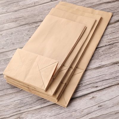 Saco de papel descartável biodegradável dos doces dos utensílios de mesa de Kraft sem punho BSCI