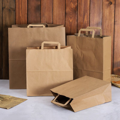 sacos de papel descartáveis biodegradáveis de Brown dos utensílios de mesa de 250gsm 300gsm com punhos