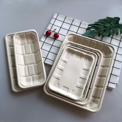 Da micro-ondas descartável vegetal da carne dos casamentos da polpa do bagaço da cana-de-açúcar do fruto bandeja segura