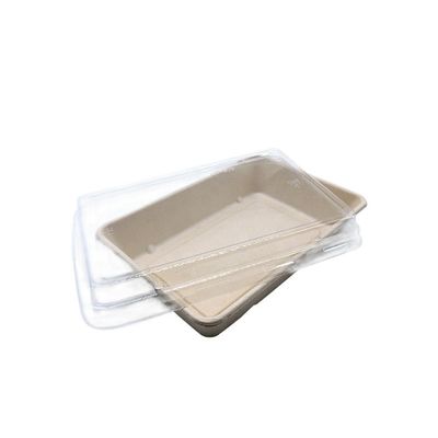 sushi biodegradável Tray With Pet Lid dos utensílios de mesa do bagaço do fast food da louça 11g
