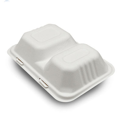 O recipiente de alimento articulado do bagaço da cana-de-açúcar de 7 x de 5in polpa biodegradável remove a lancheira