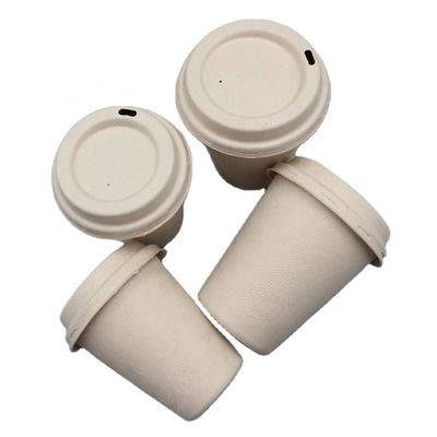 Copos de café afastados descartáveis biodegradáveis livres dos utensílios de mesa 8oz do bagaço de Pfas do leite