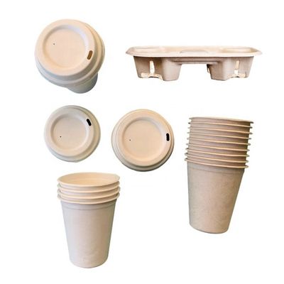 Copos de café afastados descartáveis biodegradáveis livres dos utensílios de mesa 8oz do bagaço de Pfas do leite
