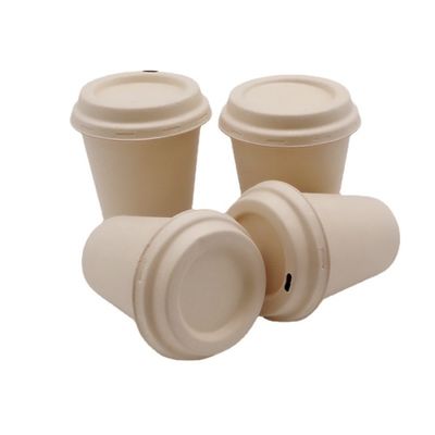 Copos de café afastados descartáveis biodegradáveis livres dos utensílios de mesa 8oz do bagaço de Pfas do leite