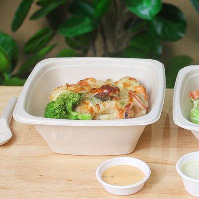 caixas biodegradáveis de 16 24 recipientes da salada de fruto da bacia do bagaço da cana-de-açúcar 32oz com tampa