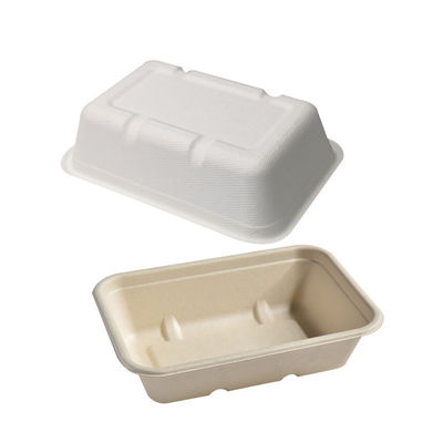 fast food biodegradável natural da salada dos utensílios de mesa do bagaço de 450ml 550ml Eco a ir recipientes