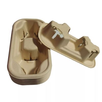 Os utensílios de mesa biodegradáveis livres plásticos 2 do bagaço 4 copos 28g removem o portador do copo de papel