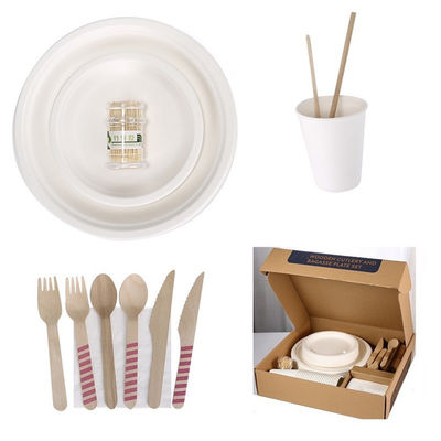 A cutelaria descartável Compostable sustentável das placas de Eco descartável remove recipientes de alimento