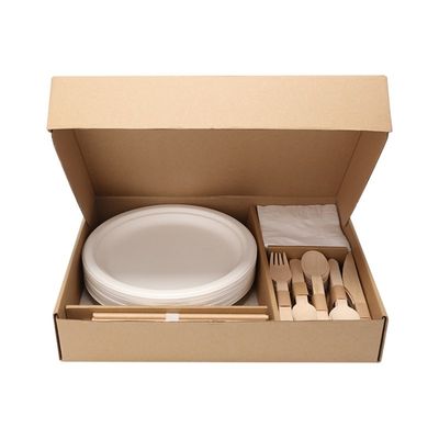 40 pessoas encalham o grupo Compostable de acampamento dos utensílios de mesa do hotel dos utensílios de mesa do partido