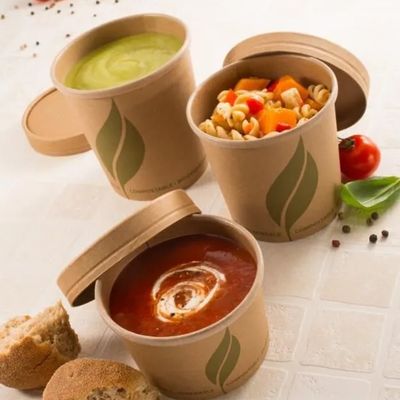 Sopa descartável revestida do copo de papel do PE 8oz 12oz que serve as bacias de papel do partido para o alimento frio quente
