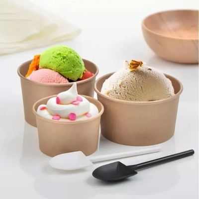 4oz ao empacotamento descartável biodegradável do copo do gelado dos utensílios de mesa do iogurte 32oz