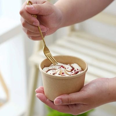4oz ao empacotamento descartável biodegradável do copo do gelado dos utensílios de mesa do iogurte 32oz