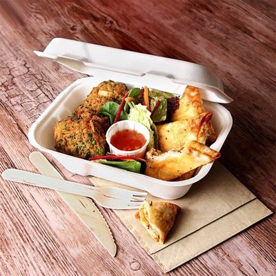 a polpa Compostable do bagaço dos utensílios de mesa do partido da louça de 600ml 1000ml almoça Bento Box