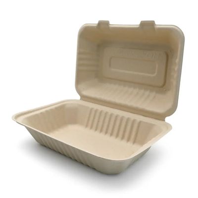a polpa Compostable do bagaço dos utensílios de mesa do partido da louça de 600ml 1000ml almoça Bento Box