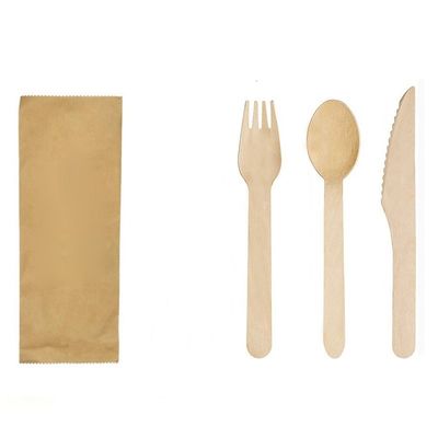 a cutelaria de madeira descartável do partido de jantar de 140mm ajustou facas e colheres biodegradáveis das forquilhas
